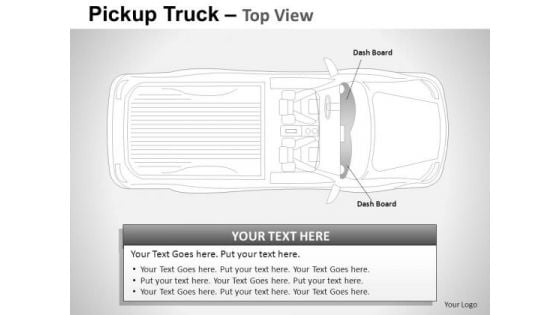 Art Pickup Brown Truck Top View PowerPoint Slides And Ppt Diagram Templates