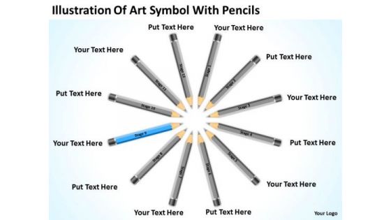 Art Symbol With Pencils Ppt Business Plan Software Download PowerPoint Slides