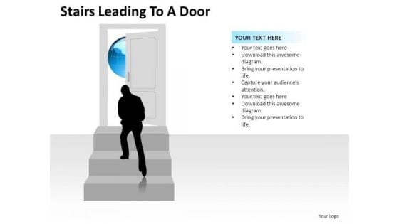 Ascent Stairs Leading To A Door PowerPoint Slides And Ppt Diagram Templates