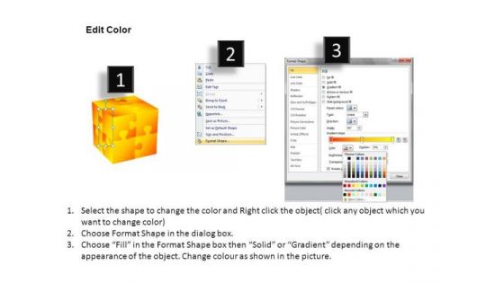 Assembling 3d Cube Puzzle Pieces PowerPoint Slides And Ppt Diagram Templates