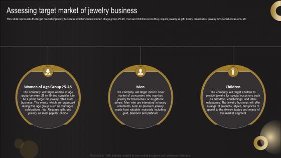 Assessing Target Market Of Jewelry Business Jewelry Business Plan Summary Pdf