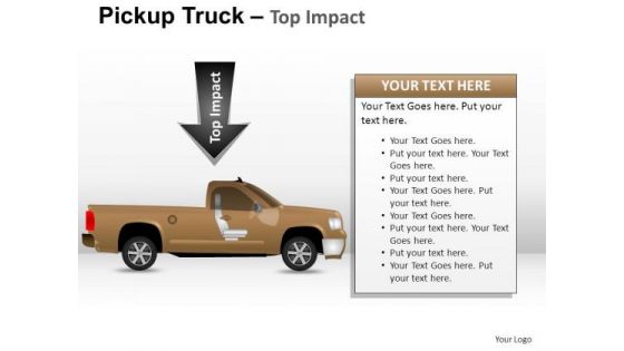 Assist Pickup Brown Truck Side View PowerPoint Slides And Ppt Diagram Templates