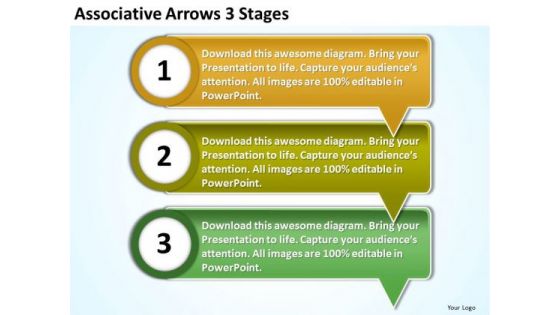 Associative Arrows 3 Stages PowerPoint Flow Chart Slides Associative Arrows 3 Stages PowerPoint Flow Chart Slides