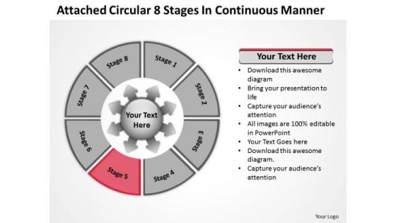 Attached Circular 8 Stages In Continuous Manner Cycle Process PowerPoint Template