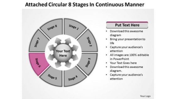 Attached Circular 8 Stages In Continuous Manner Ppt Cycle Process PowerPoint Templates