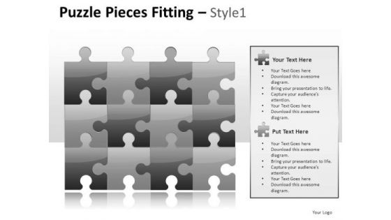 Attached Puzzle Pieces Fitting 1 PowerPoint Slides And Ppt Diagram Templates