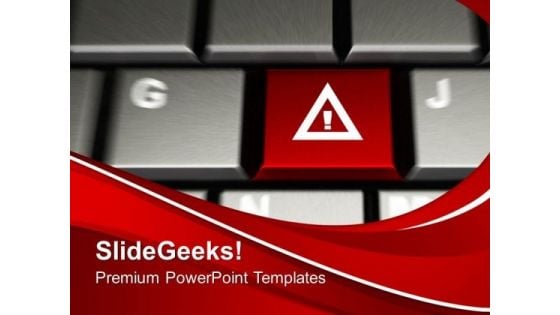 Attention Key On Computer Keyboard Security PowerPoint Templates And PowerPoint Themes 1112