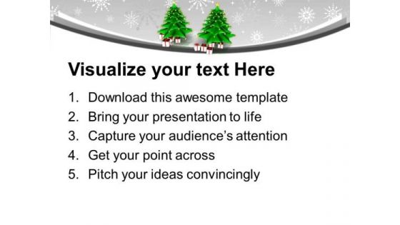 Attractive Christmas Trees With Gifts PowerPoint Templates Ppt Backgrounds For Slides 0113