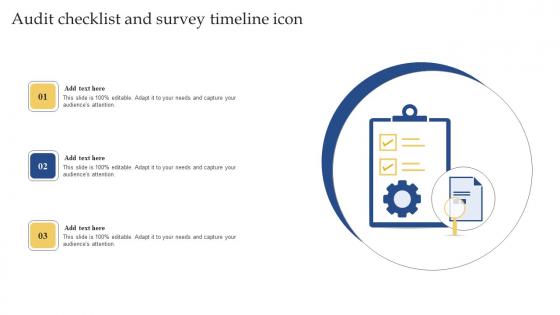 Audit Checklist And Survey Timeline Icon Summary Pdf