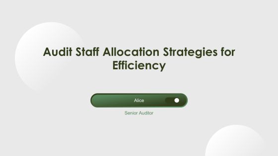 Audit Staff Allocation Strategies For Efficiency PPT Designs AT