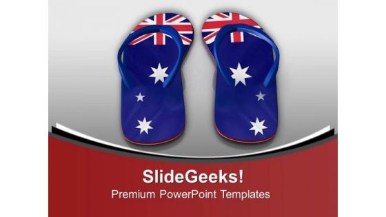 Australian Flag On Sleepers For Holidays PowerPoint Templates Ppt Backgrounds For Slides 0613 Australian Flag On Sleepers For Holidays PowerPoint Templates Ppt Backgrounds For Slides 0613