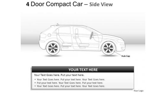 Auto 4 Door Blue Car Side View PowerPoint Slides And Ppt Diagram Templates