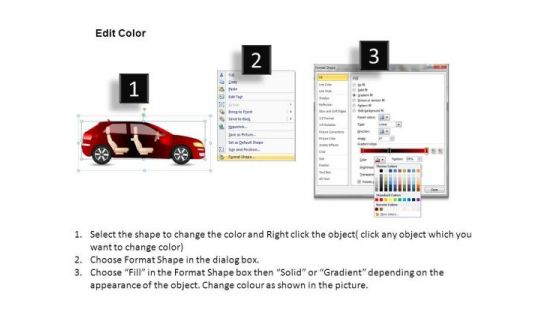 Auto 4 Door Red Car Side View PowerPoint Slides And Ppt Diagram Templates