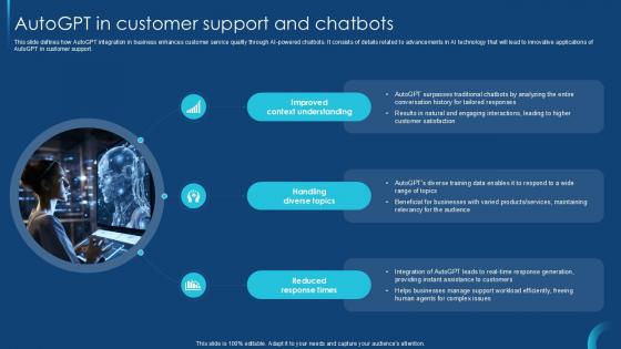 AutoGPT In Customer Support And Chatbots Self Guided GPT 4 PPT Slide CHATGPT SS V