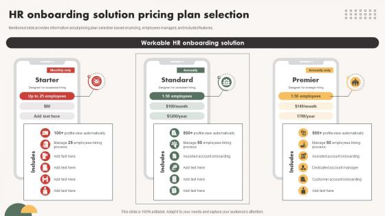 Automated Communication System HR Onboarding Solution Pricing Plan Selection