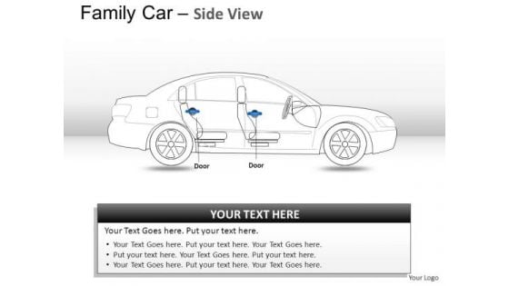 Automobile Blue Family Car Side View PowerPoint Slides And Ppt Diagram Templates