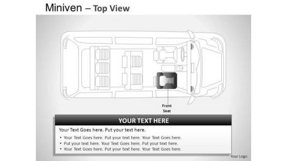 Automobile Blue Minivan Top View PowerPoint Slides And Ppt Diagram Templates