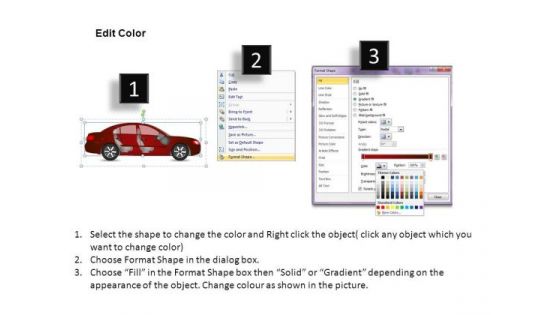 Automobile Red Family Car PowerPoint Slides And Ppt Diagram Templates