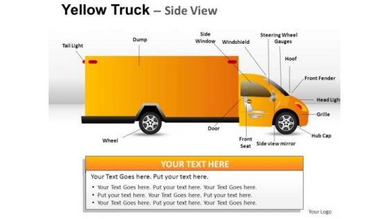 Automobile Yellow Truck PowerPoint Slides And Ppt Diagram Templates