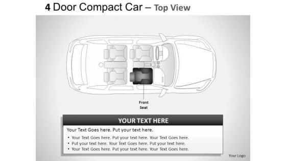 Automotive 4 Door Blue Car Top View PowerPoint Slides And Ppt Diagrams Templates