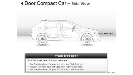 Automotive 4 Door Red Car Side View PowerPoint Slides And Ppt Diagrams Templates