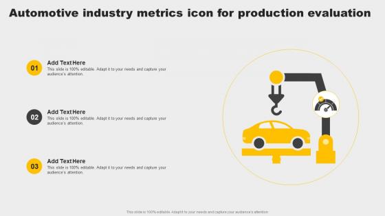 Automotive Industry Metrics Icon For Production Evaluation Microsoft Pdf