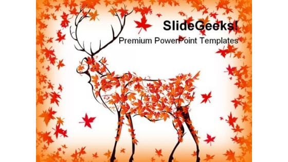 Autumn Deer Nature PowerPoint Backgrounds And Templates 0111