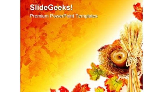 Autumn Leaves02 Nature PowerPoint Template 1010