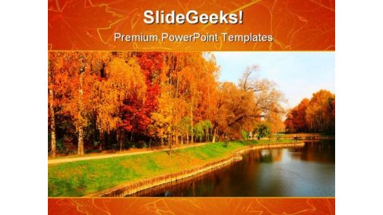 Autumn Park Beauty PowerPoint Template 1010