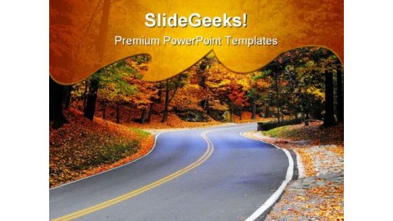 Autumn Road Nature PowerPoint Templates And PowerPoint Backgrounds 0511