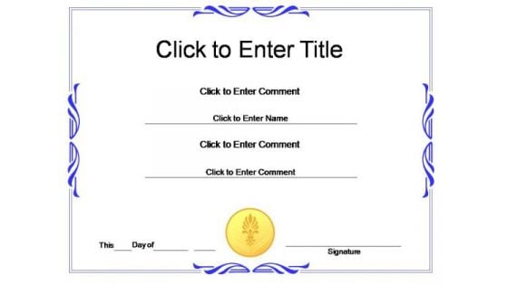 Award Recognition Certificate PowerPoint Templates