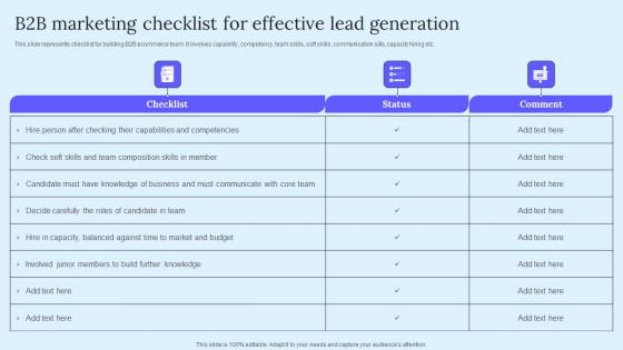 B2B Marketing Checklist For B2B Marketing Techniques To Attract Potential Diagrams Pdf