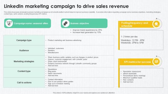 B2B Marketing Techniques Linkedin Marketing Campaign To Drive Sales Revenue B2B Marketing Techniques Linkedin Marketing Campaign To Drive Sales Revenue