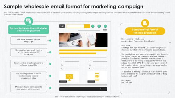B2B Marketing Techniques Sample Wholesale Email Format For Marketing Campaign