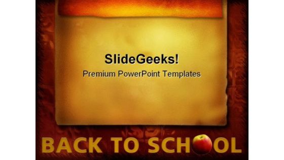 Back To School02 Education PowerPoint Template 0810
