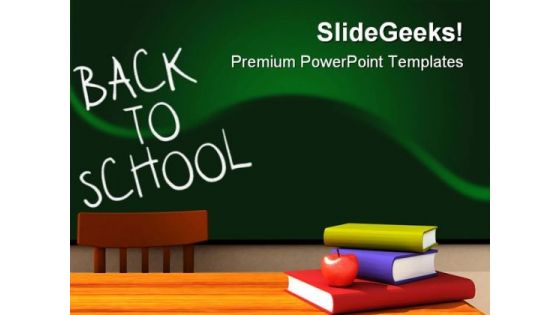Back To School With Books Education PowerPoint Backgrounds And Templates 1210