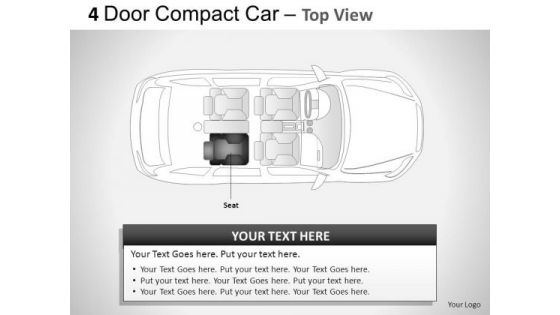 Background 4 Door Blue Car Top View PowerPoint Slides And Ppt Diagram Templates