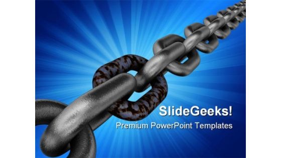 Bad Linked Chain Industrial PowerPoint Templates And PowerPoint Backgrounds 0711