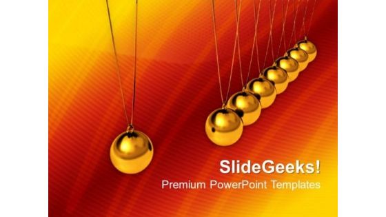 Balancing Balls Newton Cradle Symbol PowerPoint Templates And PowerPoint Themes 0912