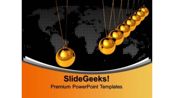 Balancing Balls Newton Cradle Symbols PowerPoint Templates And PowerPoint Themes 0912