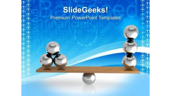 Balancing Balls On Wooden Board Balance Business PowerPoint Templates And PowerPoint Themes 0912