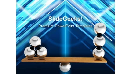 Balancing Balls On Wooden Board Balance PowerPoint Templates And PowerPoint Themes 1012