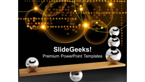 Balancing Balls On Wooden Board Success PowerPoint Templates And PowerPoint Themes 0812