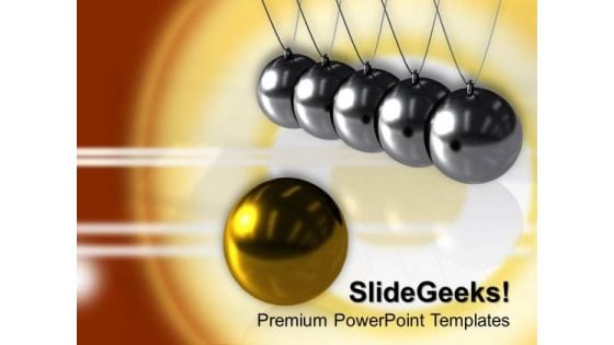 Balancing Balls Silver And Gold Game PowerPoint Templates And PowerPoint Themes 1012