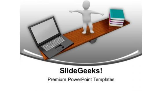 Balancing Books And Laptop Education PowerPoint Templates Ppt Background For Slides 1112