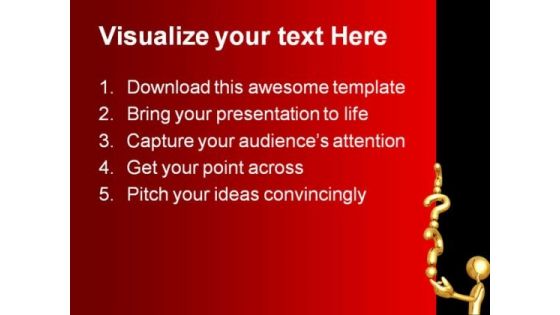 Balancing Golden Questions Business PowerPoint Themes And PowerPoint Slides 0511
