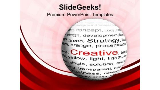 Ball With Inscription Creative Red Background PowerPoint Templates Ppt Backgrounds For Slides 0513