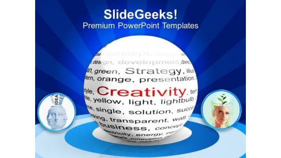 Ball With Inscription Creativity PowerPoint Templates Ppt Backgrounds For Slides 0513