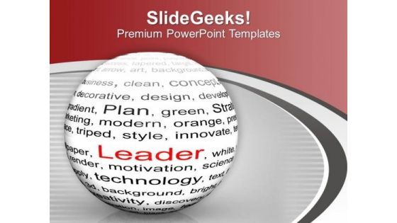 Ball With Inscription Leader PowerPoint Templates Ppt Backgrounds For Slides 0613