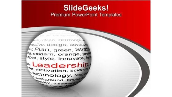 Ball With Inscription Leadership PowerPoint Templates Ppt Backgrounds For Slides 0613